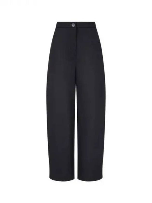 Women s Wool Blend Barrel Fit Pants Black 270481 - EMPORIO ARMANI - BALAAN 1