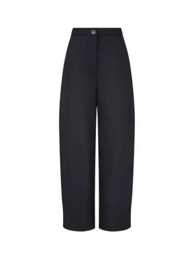 Women s Wool Blend Barrel Fit Pants Black 270481 - EMPORIO ARMANI - BALAAN 1