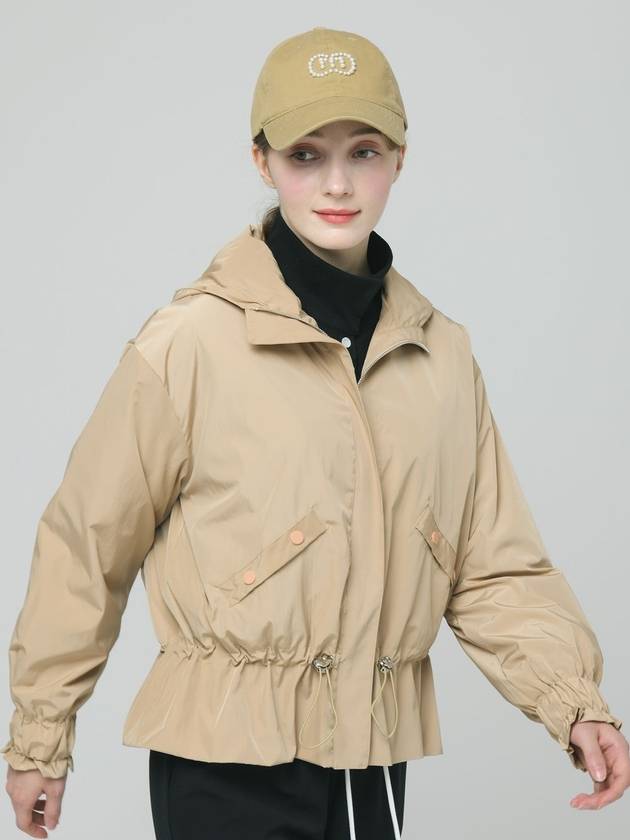 Doyou Know MC Women s Fit and Flare Waterproof Loose Beige Wind Jumper DO6242WB21 1 - DOYOUKNOWMC GOLF WEAR - BALAAN 3