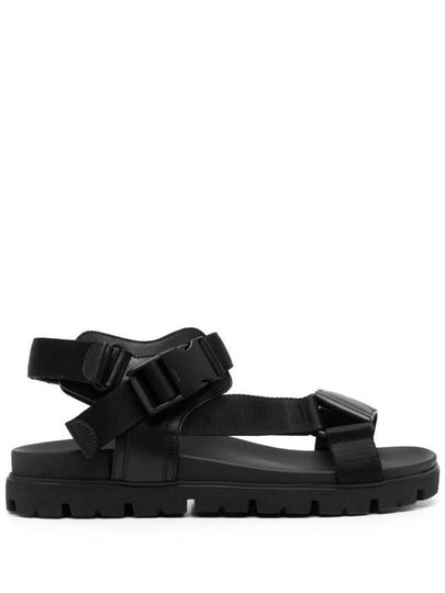 Sporty Leather Re-Nylon Tape Sandals Black - PRADA - BALAAN 2