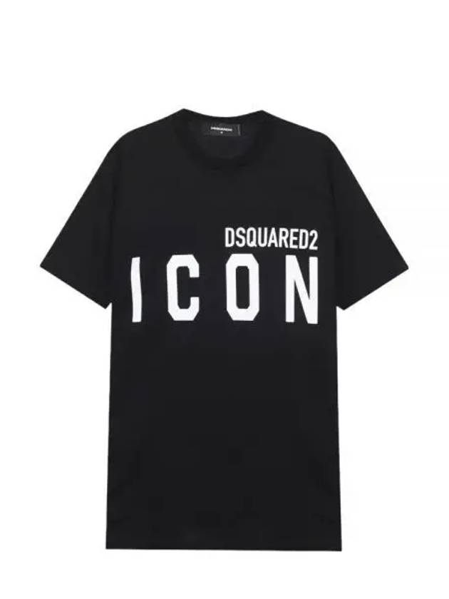 Men's Icon Logo Short Sleeve T-Shirt Black - DSQUARED2 - BALAAN 2