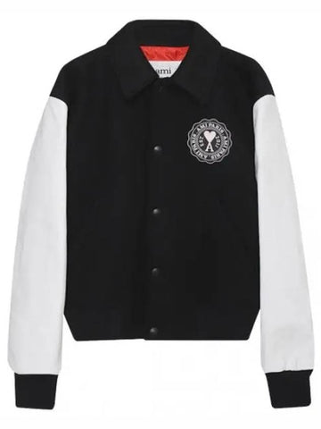 Logo Patch Wool Teddy Jacket Men - AMI - BALAAN 1