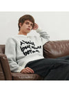 Slogan round knit sweater white - BLONDNINE - BALAAN 7