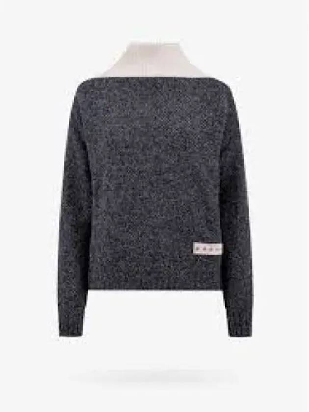 Contrast Knit Turtleneck Grey - MARNI - BALAAN 2