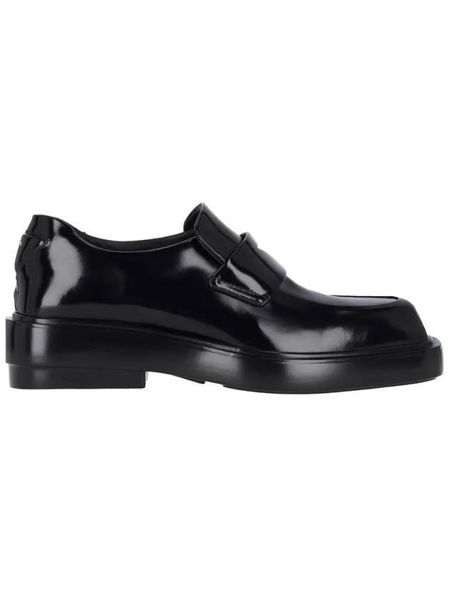 Square Toe Leather Loafers Black - PRADA - BALAAN 1