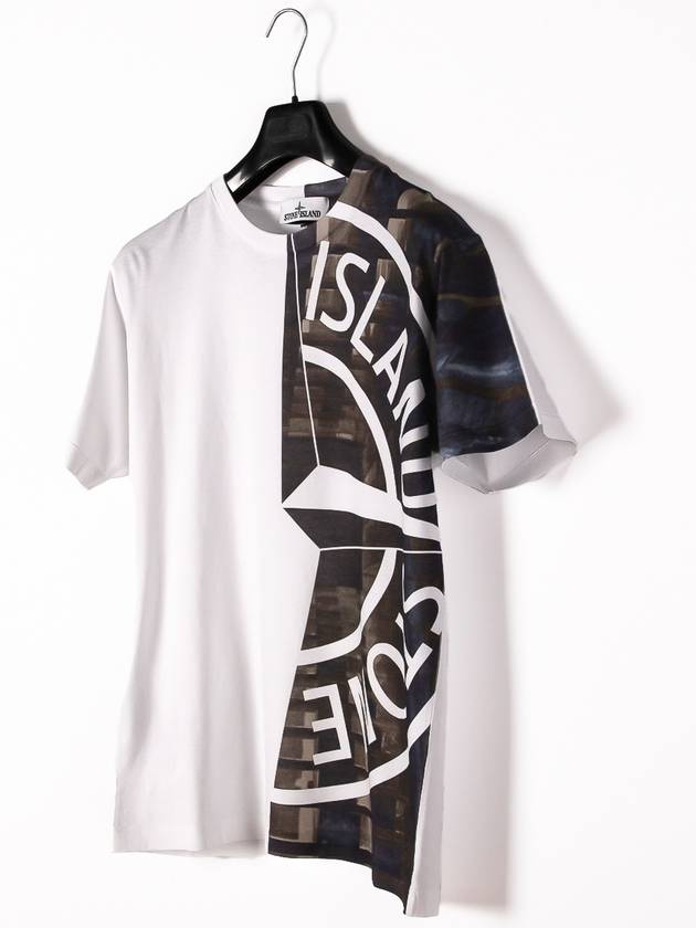 Graphic Print Short Sleeve T-Shirt White - STONE ISLAND - BALAAN 3