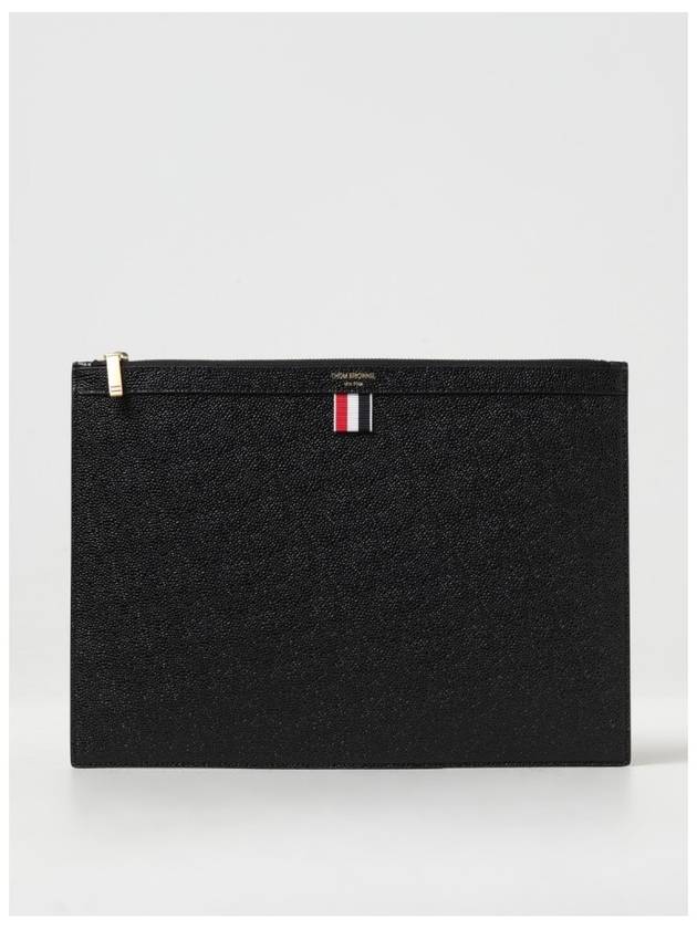 Medium Document Holder Clutch Bag Black - THOM BROWNE - BALAAN 4