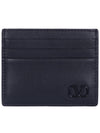 V Logo Signature Card Wallet Black - VALENTINO - BALAAN 1