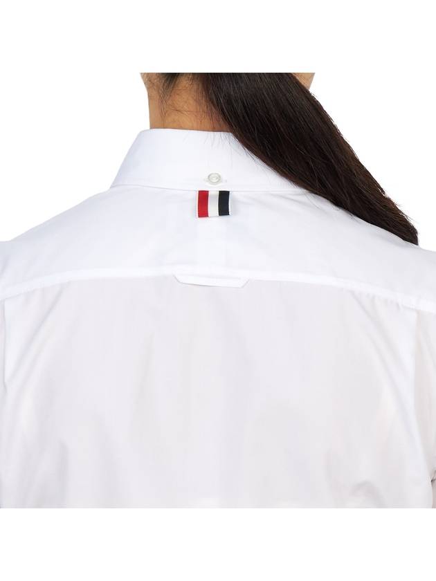 Logo Patch Long Sleeve Shirt White - THOM BROWNE - BALAAN 10