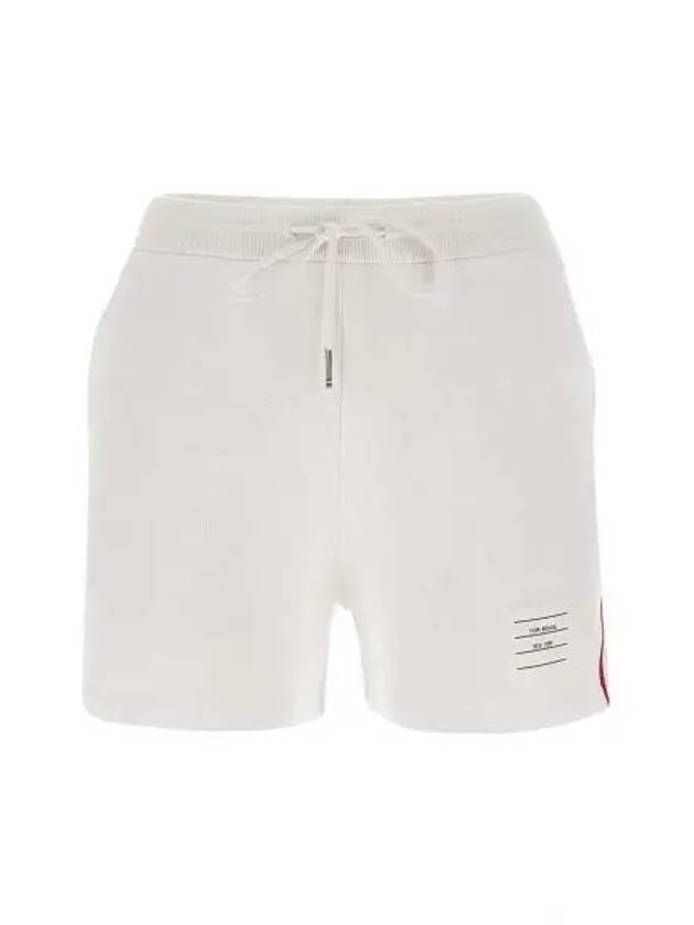 Logo Patch Shorts White - THOM BROWNE - BALAAN 2