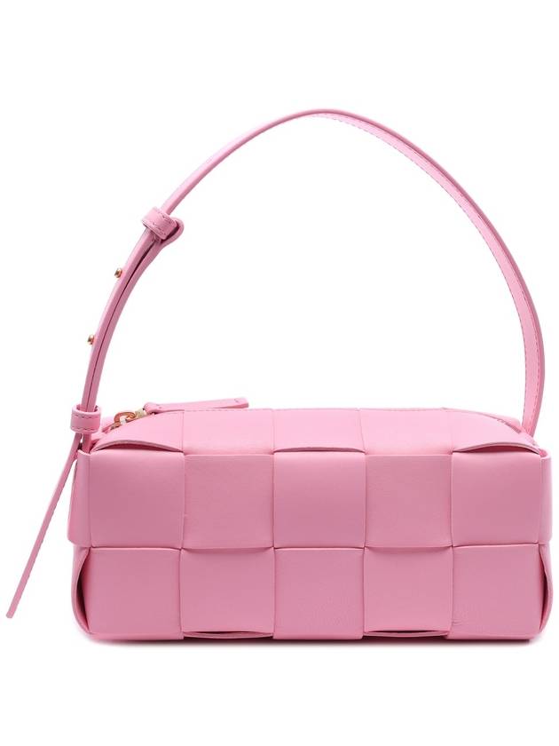 Brick Cassette Intrecciato Small Shoulder Bag Pink - BOTTEGA VENETA - BALAAN 3