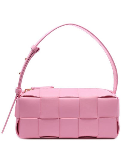 Brick Cassette Intrecciato Small Shoulder Bag Pink - BOTTEGA VENETA - BALAAN 2