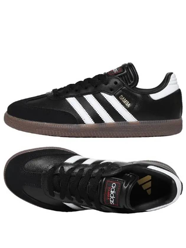 Samba Indoor Leather Low Top Sneakers Core Black - ADIDAS - BALAAN 6