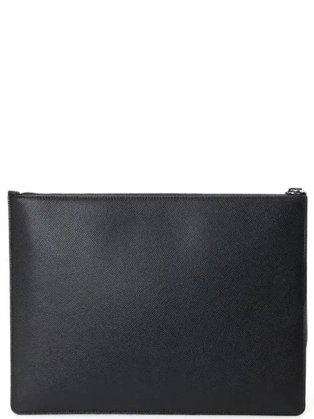 Logo Patch Leather Clutch Bag Black - BALLY - BALAAN 4