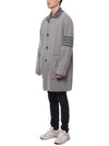 Striped Trim Detail Single Coat Grey - THOM BROWNE - BALAAN 5