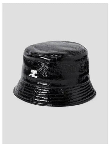 Courr ges Women s Signature Vinyl Bucket Hat Black Domestic Product GM0024011031794 - COURREGES - BALAAN 1