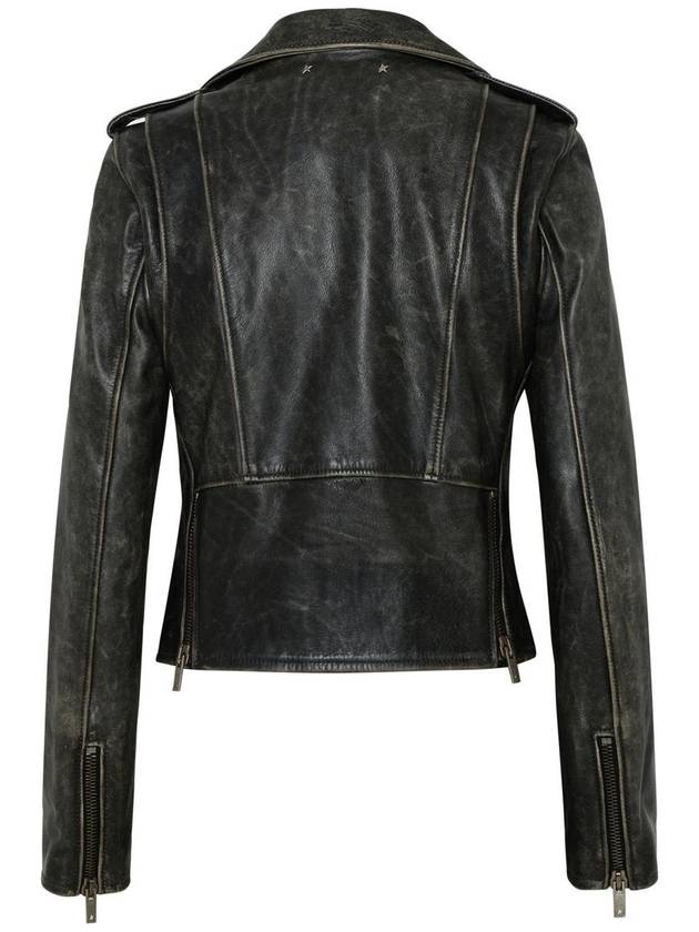 Inner Leopard Biker Jacket Black - GOLDEN GOOSE - BALAAN 4