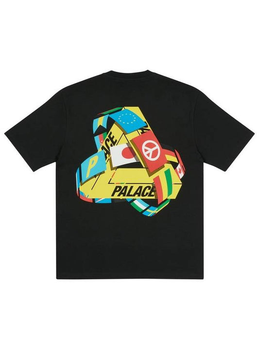 Tri Flag Short Sleeve T-Shirt Black - PALACE - BALAAN 2