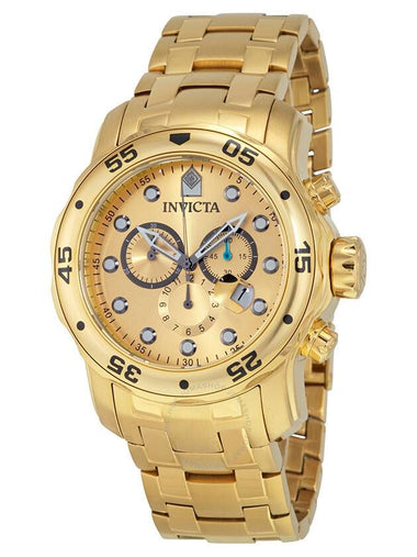 Invicta Scuba Pro Diver Chronograph Gold Dial Gold-tone Men's Watch 0074 - INVICTA - BALAAN 1