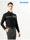 Men s color combination line logo long sleeve collar t shirt SO3MTS103 - SPARKS - BALAAN 1