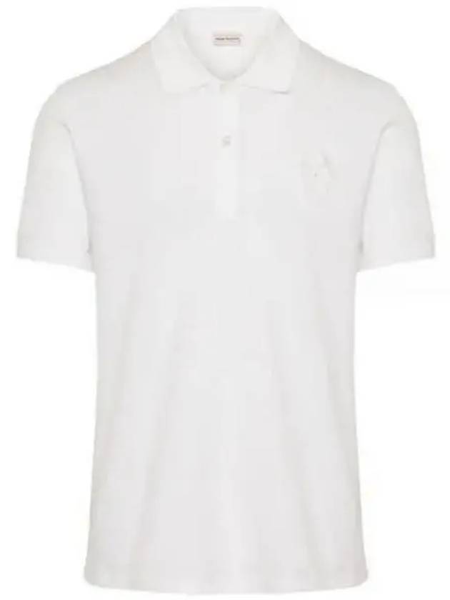 skull patch short sleeve polo - ALEXANDER MCQUEEN - BALAAN.