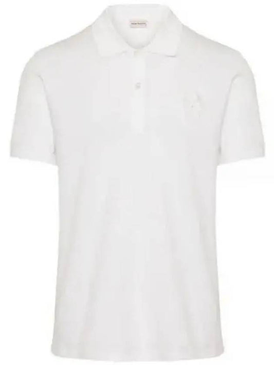 Skull Patch Short Sleeve Polo Shirt White - ALEXANDER MCQUEEN - BALAAN 2