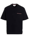 Cotton Oversized Pocket Short Sleeve T-Shirt Navy - THOM BROWNE - BALAAN 3