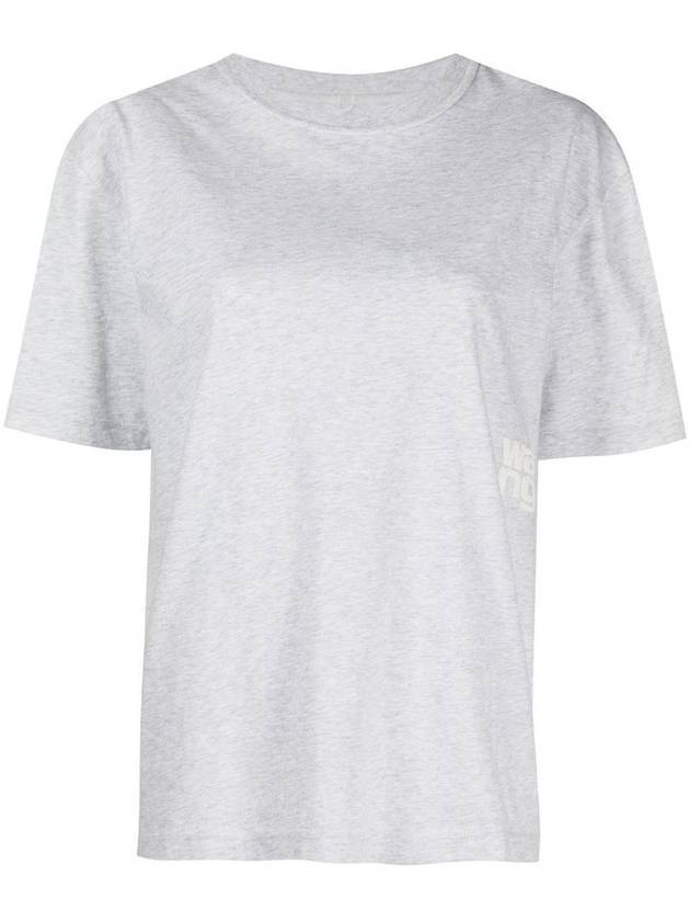 Cotton Logo Print Short Sleeve T-Shirt Gray - ALEXANDER WANG - BALAAN 1