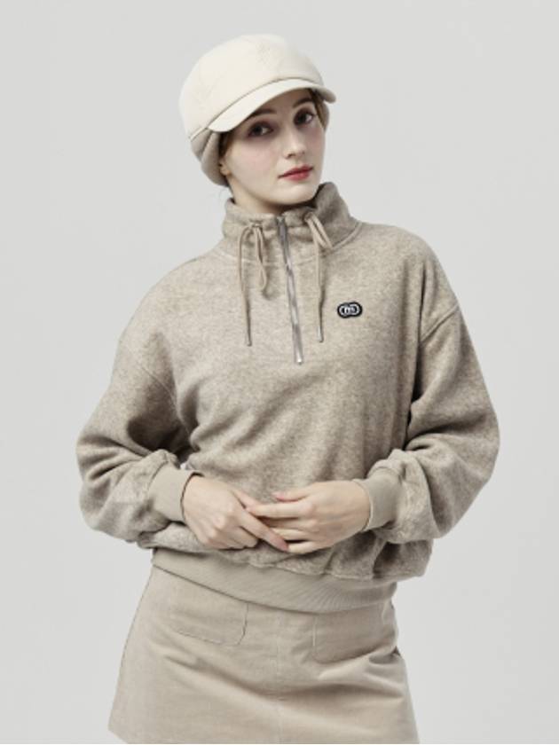 Doyou Know MC Women s Half Zip up Loose Fit Soft Knit Tetch Beige Sweatshirt DO6242SW22 1 - DOYOUKNOWMC GOLF WEAR - BALAAN 4