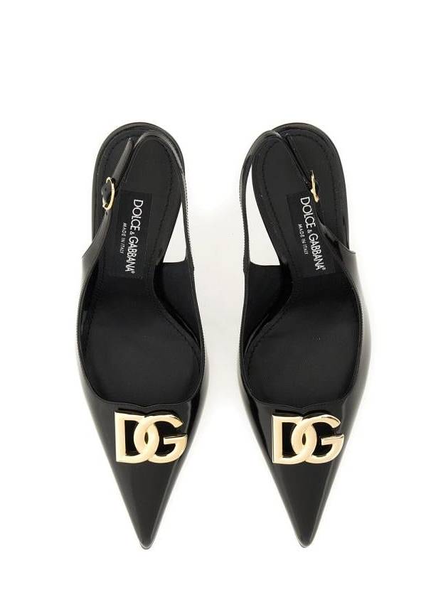 23 fw Glossy Leather Slingback Pumps Dolce GABBANA CG0680 A1037 80999 B0230462700 - DOLCE&GABBANA - BALAAN 4