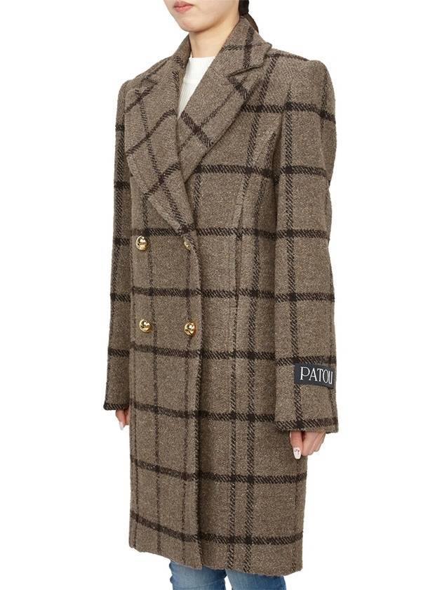 Wool Blend Breasted Double Coat Grey - PATOU - BALAAN 5