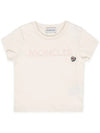 Kids Lettering Logo Patch Short Sleeve Cream 8C00005 83907 050 - MONCLER - BALAAN 3