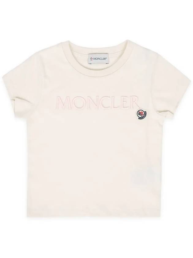 Kids Lettering Logo Patch Short Sleeve Cream 8C00005 83907 050 - MONCLER - BALAAN 3