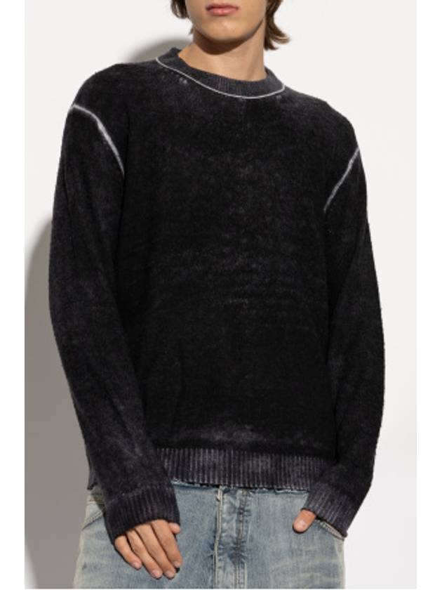 Print Crew Neck Knit Top Black - ACNE STUDIOS - BALAAN 4