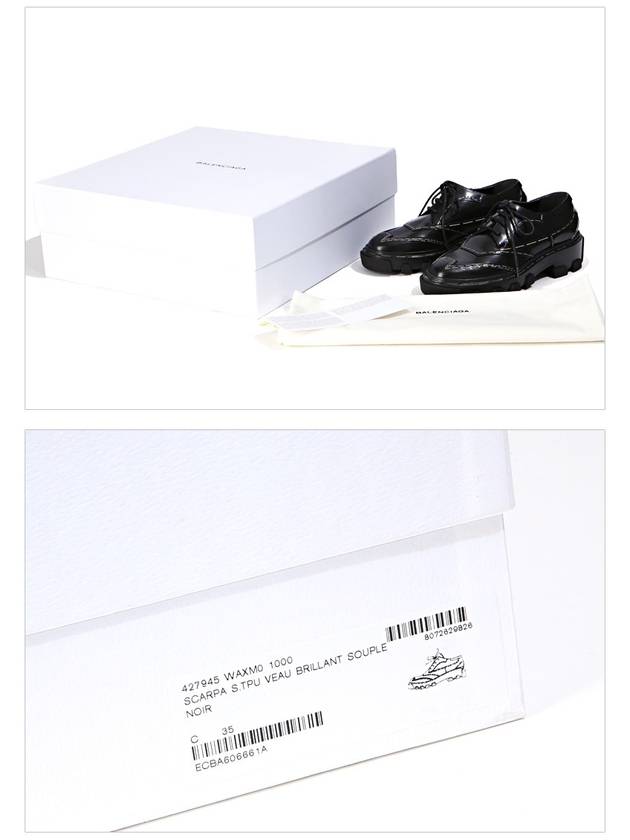 Topstitched Leather Derby Black - BALENCIAGA - BALAAN 6