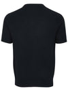 Men's Open Collar Short Sleeve Knit Top Dark Navy - SOLEW - BALAAN 3