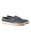 Triangle Logo Nappa Leather Loafers Baltic Blue - PRADA - BALAAN 1