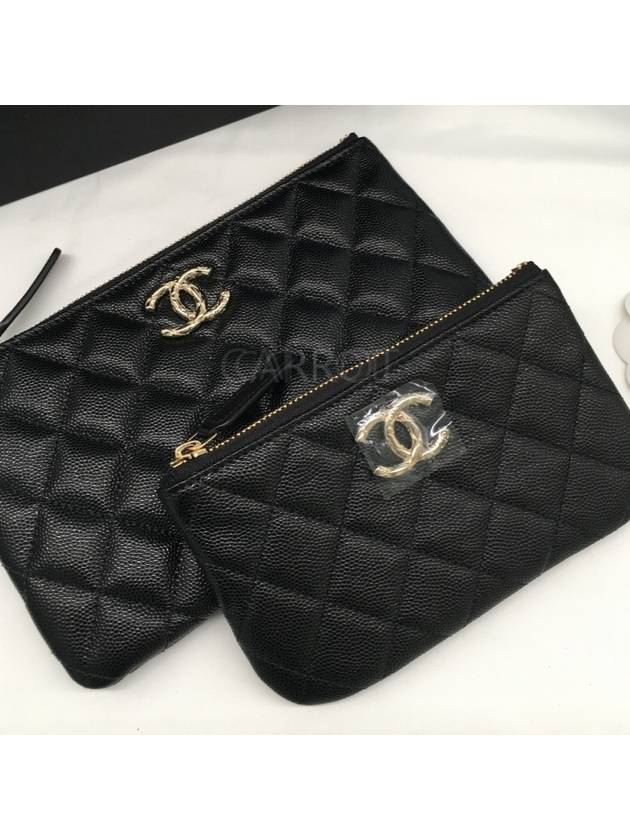 Season mini caviar pouch bag black gold - CHANEL - BALAAN 8