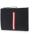 Bollis Large Recycled Leather Clutch Bag Black - BALLY - BALAAN 3