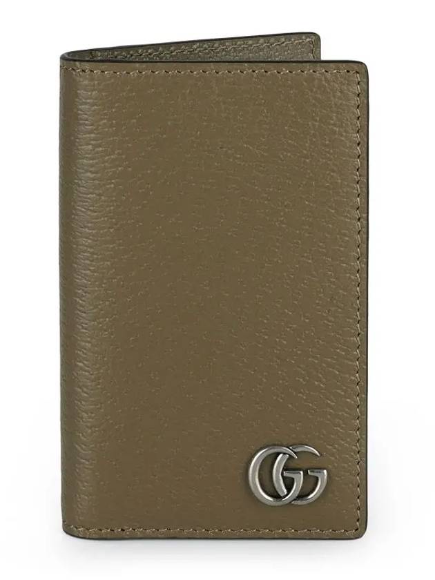 GG Marmont Logo Card Wallet Beige - GUCCI - BALAAN 3