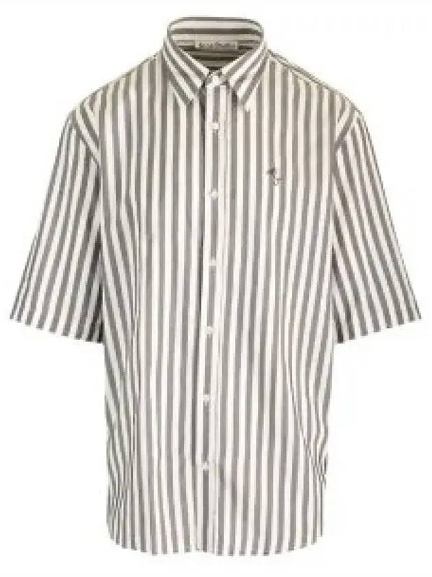 Stripe Button Up Short Sleeve Shirt White Black - ACNE STUDIOS - BALAAN 2