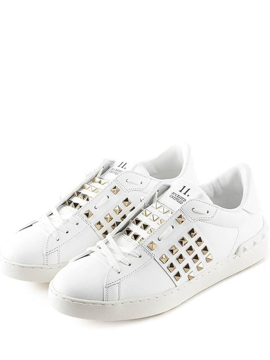 Rockstud Untitled Low Top Sneakers White - VALENTINO - BALAAN.