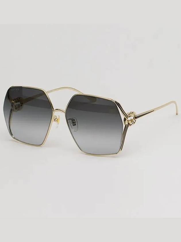 Eyewear Interlocking G Square Oversize Sunglasses Gold - GUCCI - BALAAN 9