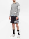 Engineered 4 Bar Diagonal Zip Up Hoodie Light Grey - THOM BROWNE - BALAAN 8