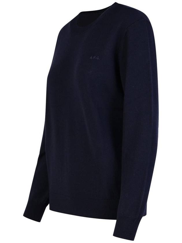 Philo Embroidered Logo Wool Knit Top Navy - A.P.C. - BALAAN 3