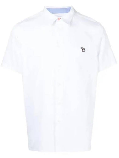 Zebra Patch Casual Fit Short Sleeve Shirt White - PAUL SMITH - BALAAN 1