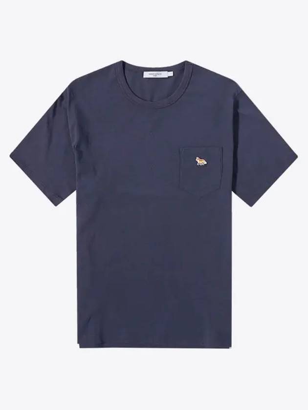 Baby Fox Patch Pocket Short Sleeve T-Shirt Navy - MAISON KITSUNE - BALAAN 2