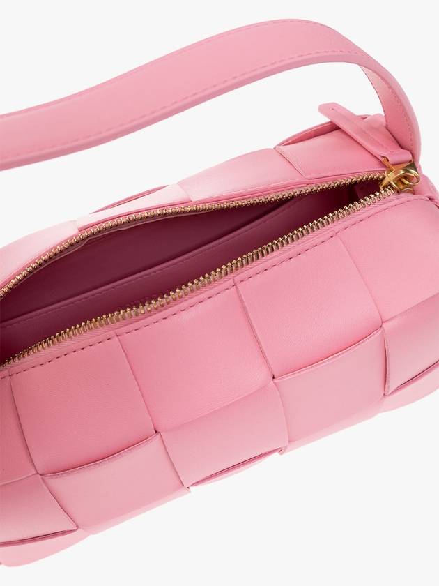 Brick Cassette Intrecciato Small Shoulder Bag Pink - BOTTEGA VENETA - BALAAN 4