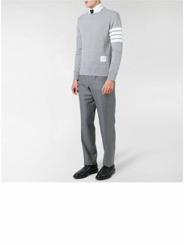 4 Bar Loopback Jersey Sweatshirt Light Grey - THOM BROWNE - BALAAN 6