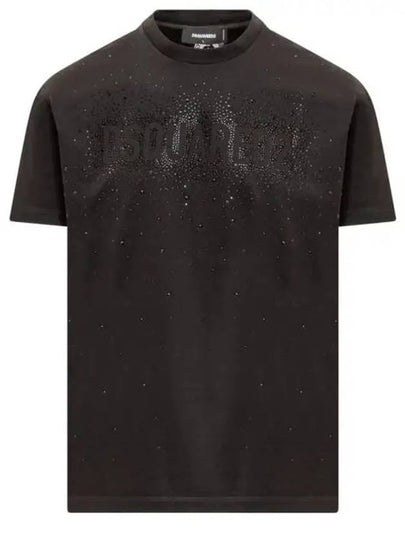 Crystals Cool Fit Short Sleeve T-Shirt Black - DSQUARED2 - BALAAN 2